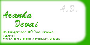 aranka devai business card